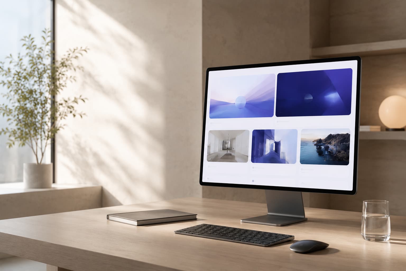 A web product displayed on a desktop monitor